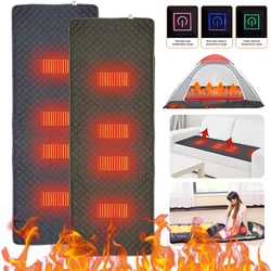 4 Heating Areas Electric Heated Pad Winter Sleeping Electric Blanket Heated Sheet 3-Level for Home Office Camping Electric Mat ﻿