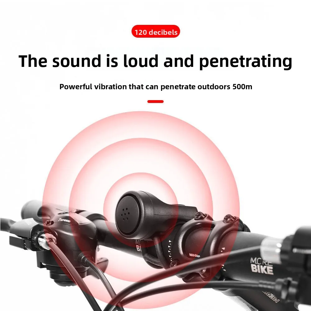 Wireless USB Rechargeable 120dB Loud Bike Horn & Warning Bell – Easy To Install Long Battery Life Mountain Bike & Cycling Gear