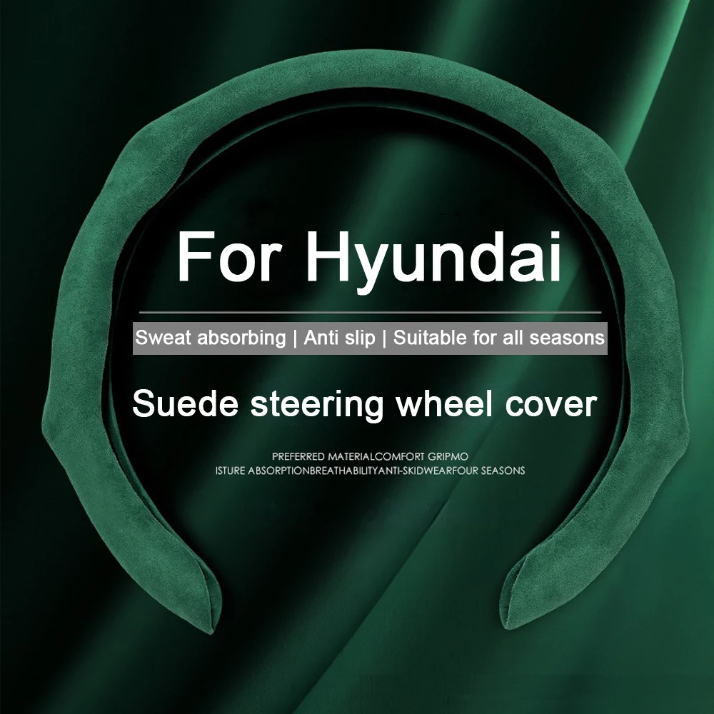

Suede Universal Car Steering Wheel Covers Non-Slip Booster Cover For Hyundai I20 I30 Elantra Azera Veracruz Veloster