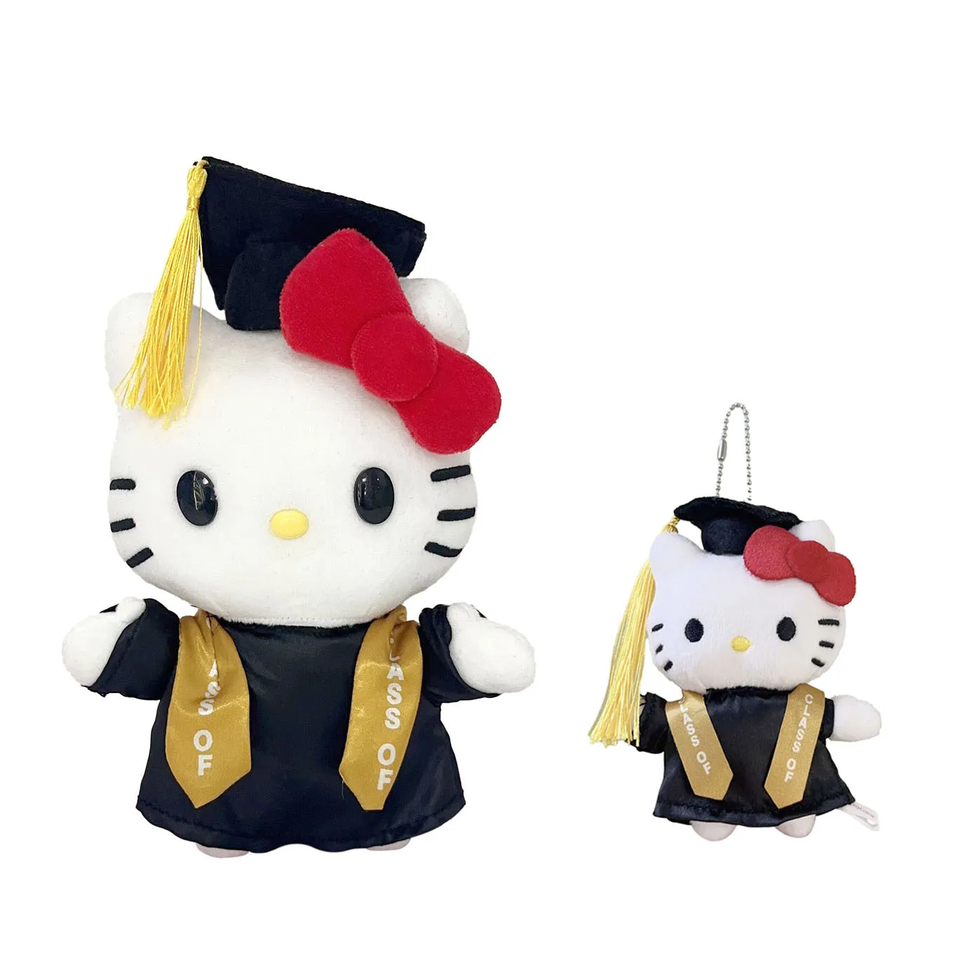 

Sanrio Hello Kitty Fashion Graduation Gown Plush Doll Set Cute Cartoon Stuffed Toy Keychain Gift for Students Kids