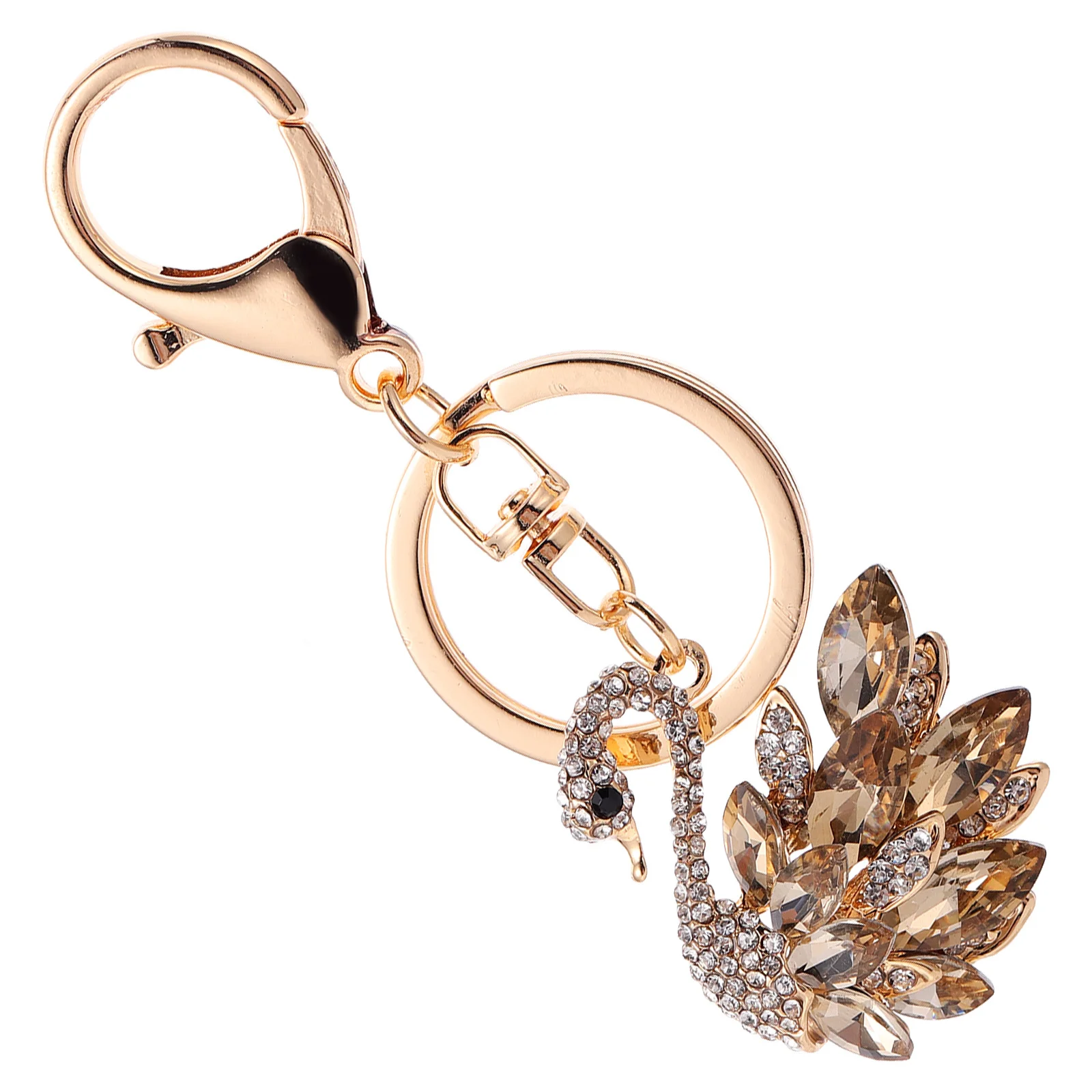 

1pc Swan Key Chain Rhinestone Pendant Bag Hanging Car Decor Gift For Women Friends Family Birthday Valentine Decoration