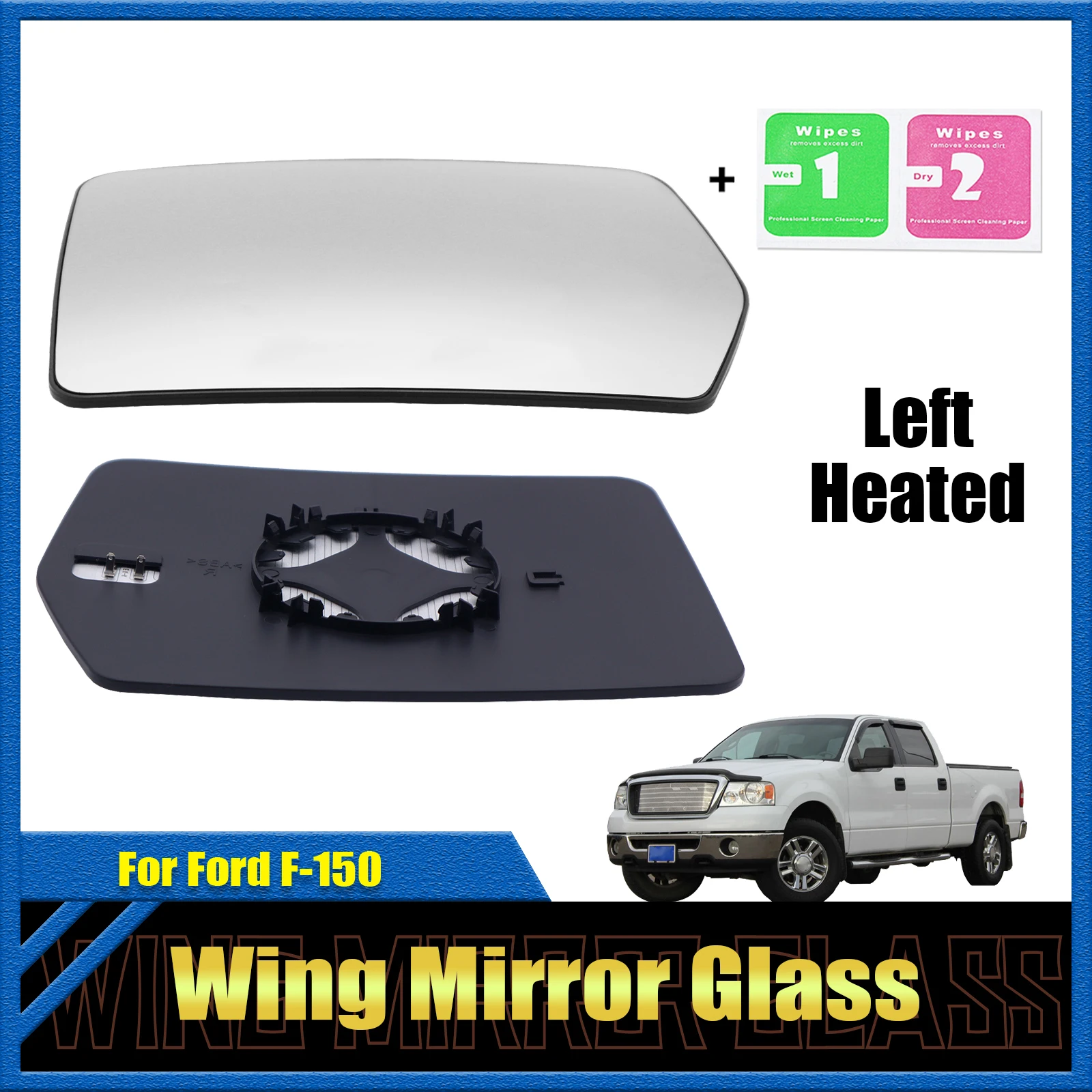 Driver Side LH Heated Wing Mirror Glass Rear View Convex Mirror Glass With Backplate For Ford F-150 2004-2014 Pickup Bodykits