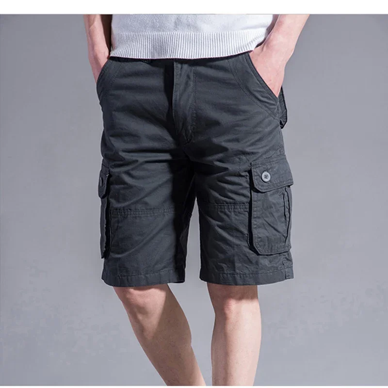 Quần Shorts Nam Mùa Hè Thường Ngày Mulit-Túi Quần Short 2022 Nam Quần Jogger Quần Short Quần Áo Thoáng Khí Lớn Cao 42 44 46 Kích Thước Lớn