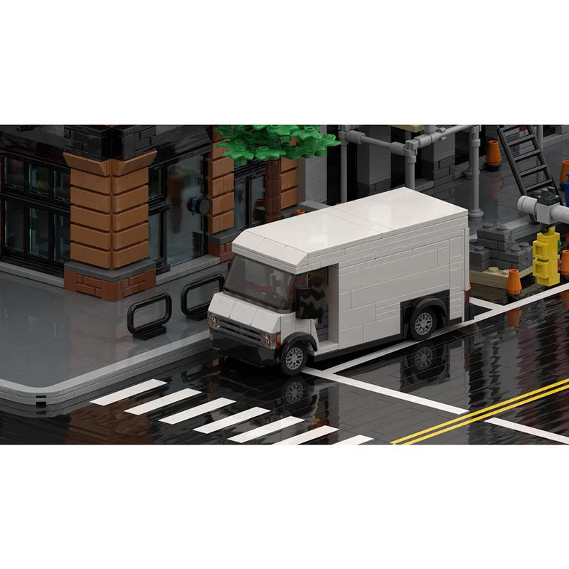 都市車両モデル Moc ビルディングレンガ モジュラーメール配達トラックモデル テクノロジーブロック クリスマス DIY おもちゃ 建設ギフト