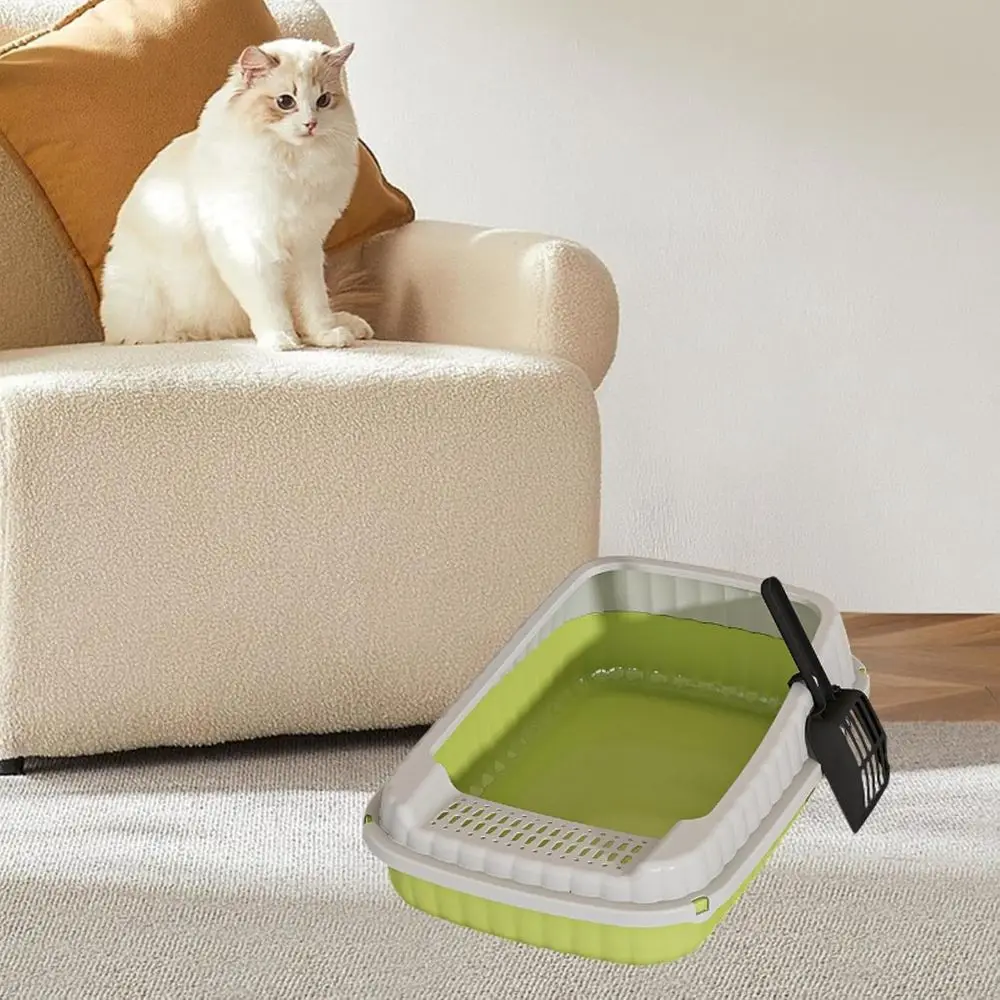 علبة نفايات القطط المفتوحة، صينية فضلات الحيوانات الأليفة، كبيرة محمولة، سرير القطط، كيتي، مقلاة القمامة، مرحاض القطط للحيوانات الصغيرة، Gre #6
