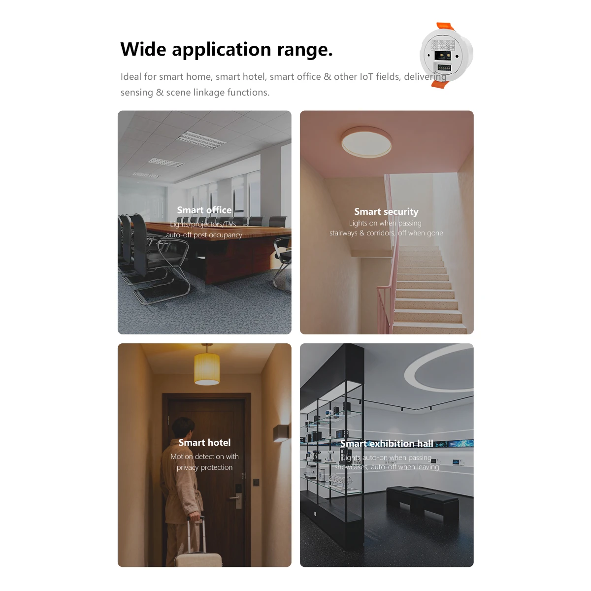 For Zigbee for enabled Human Presence Sensor with 24G Technology and Light Sensor for Ceiling Mount in For Tuya Homes