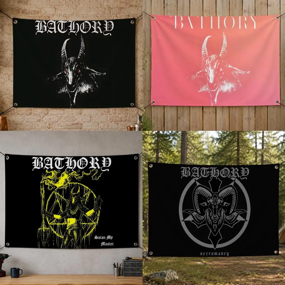 Band Black Metal B-Bathory Flags Flag Banner for Bedroom Dorm Party Home Living Room Game Room Gift
