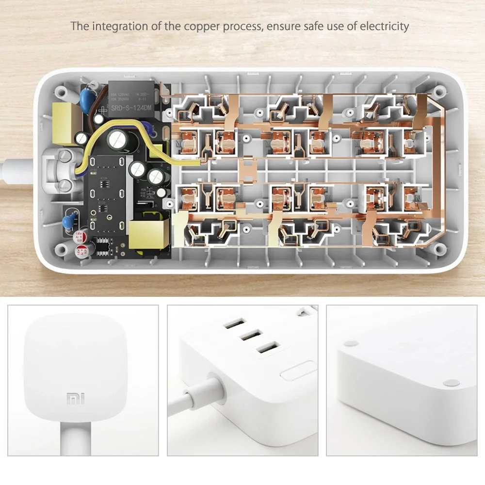 Imagem -02 - Original Xiaomi Mijia Power Strip 2a Carregamento Rápido Tomada de Extensão Usb Soquetes Padrão au ue Reino Unido Eua Adaptador mi Casa