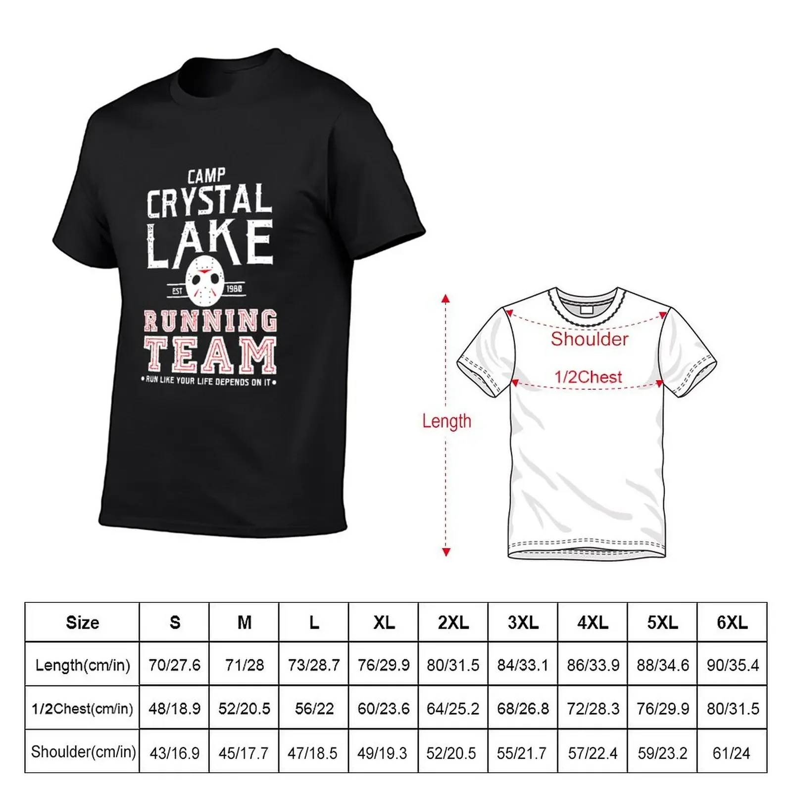 Camp Crystal Lake Running Team Costume Horror T-Shirt valentines clothes plus size tops luxury t-shirt mens t shirts pack