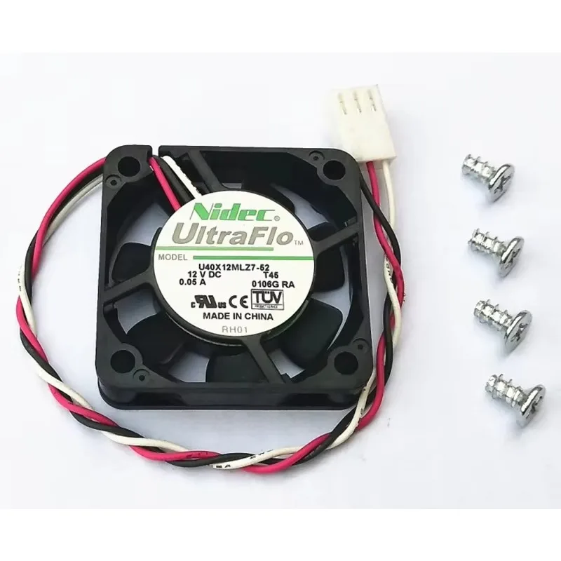 

pa NIDEC U40X12MLZ7-52 DC 12 В 4010 40 мм 40x40x10 мм Вентилятор для мостового чипа Видеокарта 3D-принтер HDTV ATOM HTPC 3pin