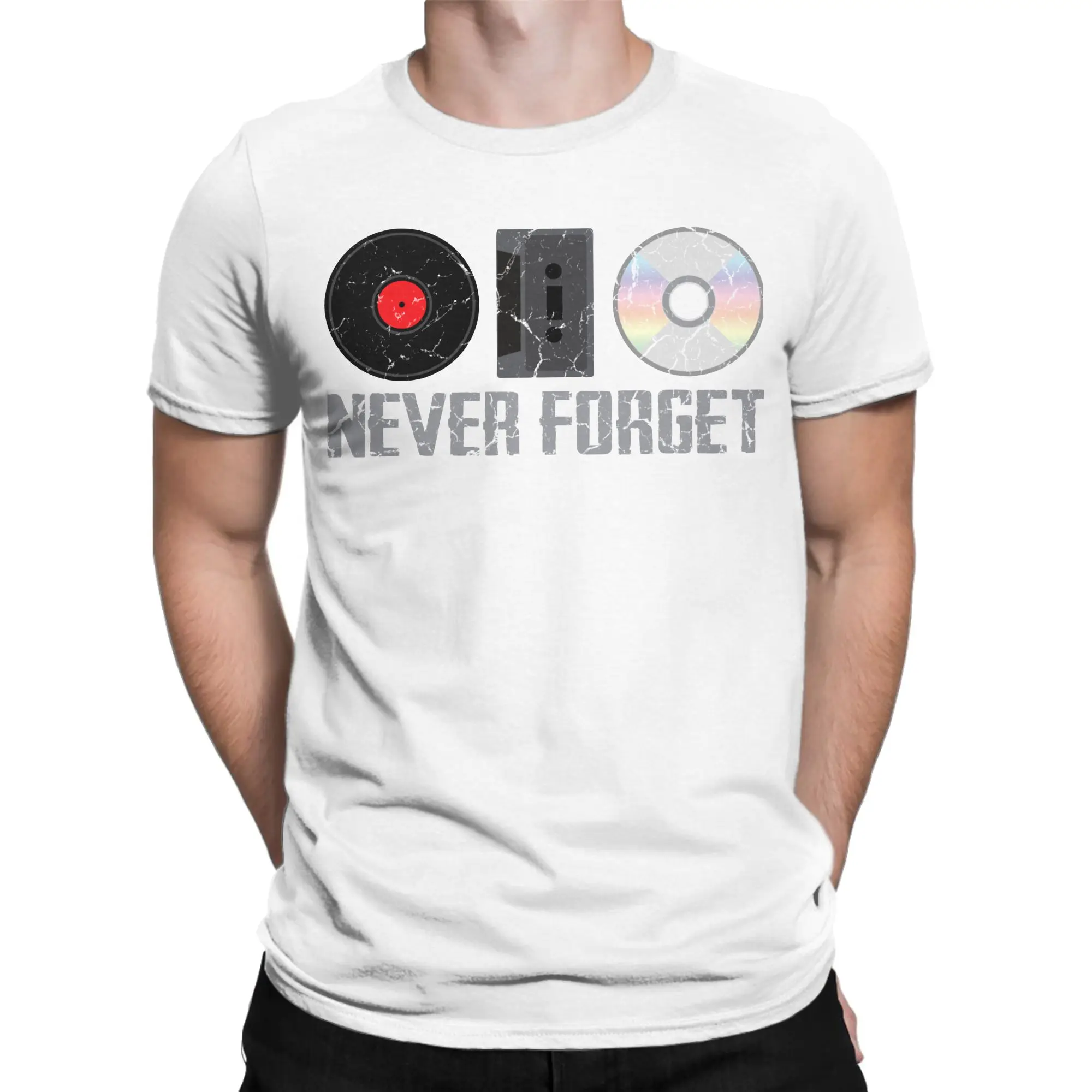 Never Forget Old Audio Formats T-Shirt for Men Women Cassette Retro Nerd Oldshcool Gaming Novelty Cotton Tees T Shirts Clothing
