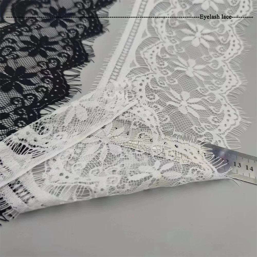 13cm Width 3 Yards Non-Elastic Eyelash Lace Trim For camisole Accessory Dress Sewing Applique Costume Net Lace Fabric