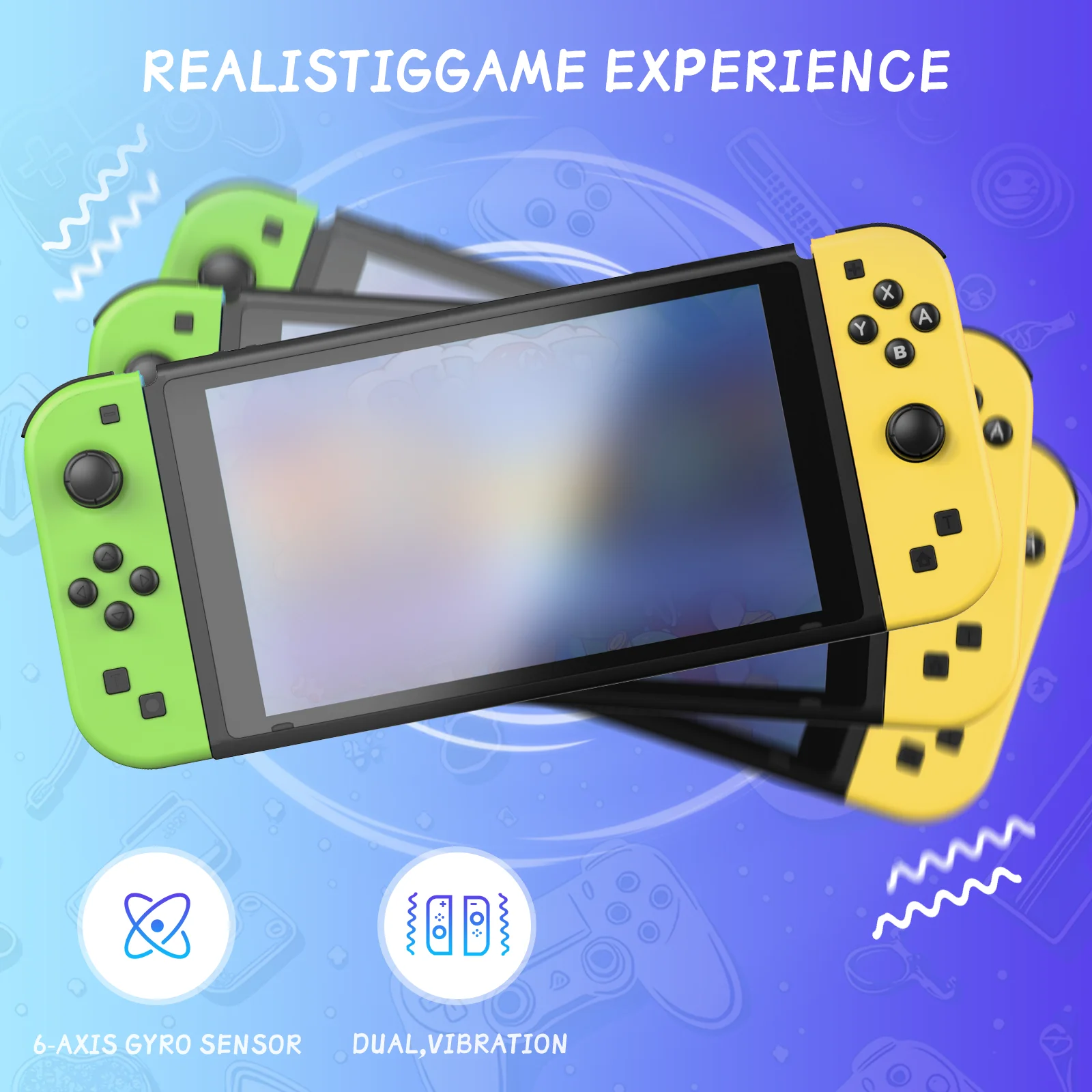 Für Nintendo Switch/iOS/Android/PC Wireless Controller, Turbo Vibration Wake-up Griff für BT Video Game Controller