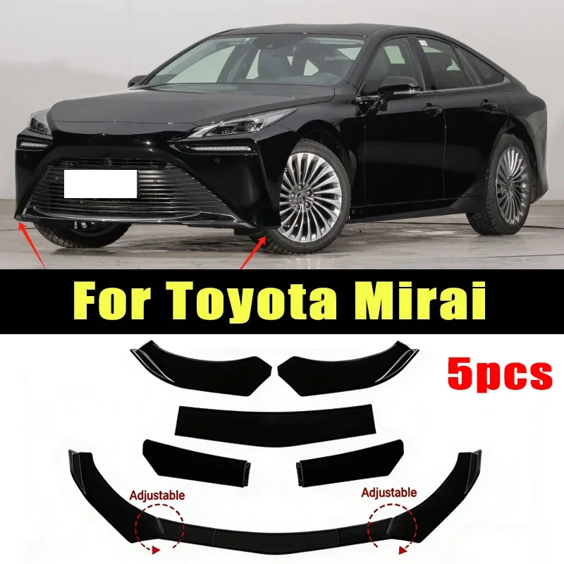 

5Pcs ABS Material Universal Car Front Bumper Separator Bumper Lip Body Kit Duck Lip Separator For Toyota Mirai Car Accessories