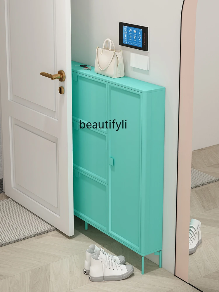 Ultra-Thin Tilting Shoe Cabinet Home Doorway Doorway Large Capacity Hallway Simple Modern Storage Shoe Rack