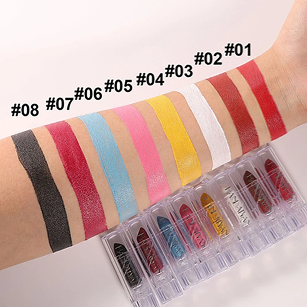 8Colors/set Matte Lipstick Set Long Lasting Nude Purple Black Blue  Lipstick Set Waterproof Velvet Matte Lips Makeup Cosmetics