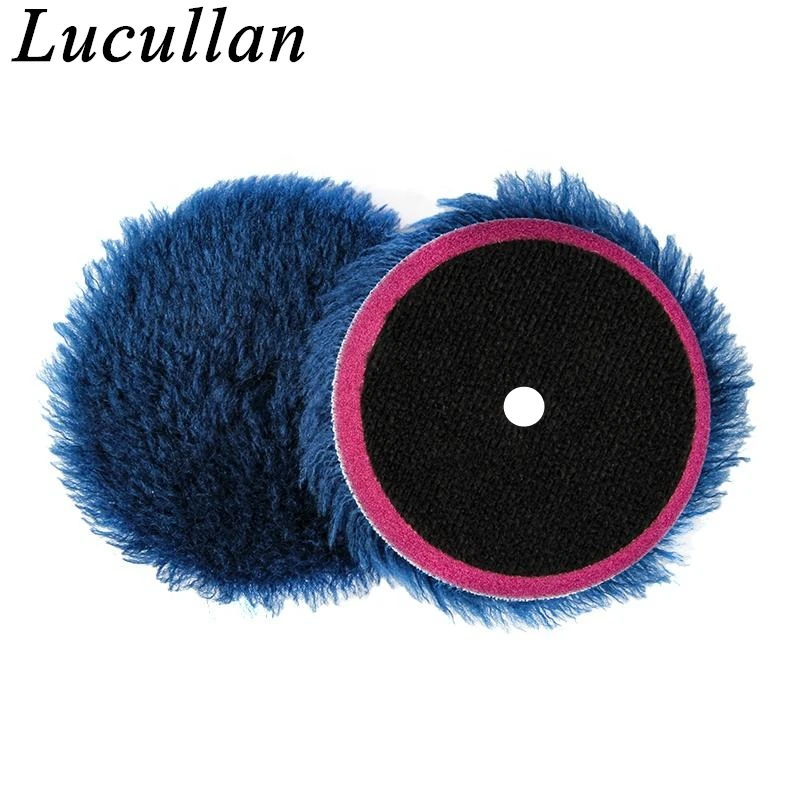 

Lucullan 5" Blue Medium Cutting Pad Long Lambs Hair 130mm Polisher Backer 150mm Wool Side Sponge