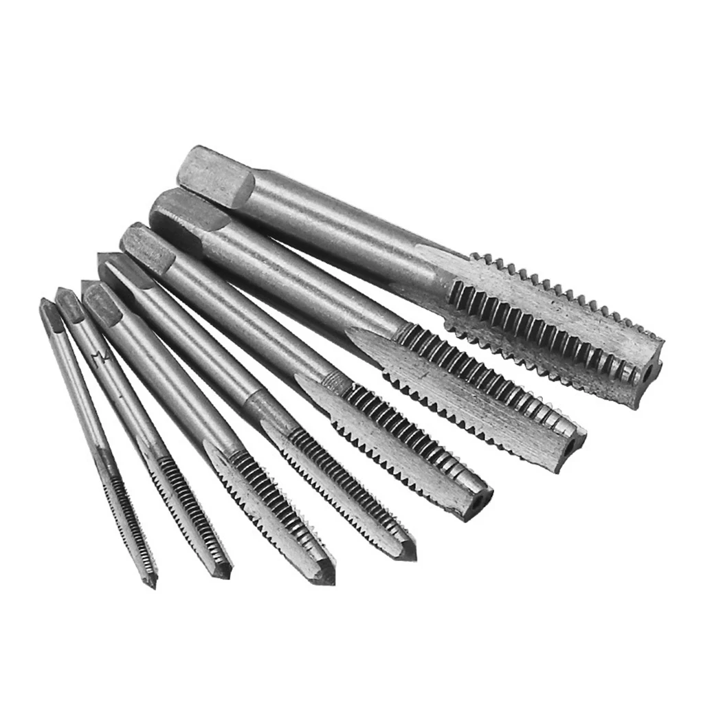 7 Screw Taps Set Thread Drill Bits M3/M4/M5/M6/M8/M10/M12 Stainless Steel Tapping Tools Woodworking Accessories