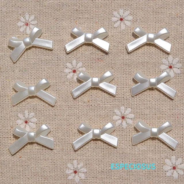 22MM kolor beżowy sztuczna perła Bowknot koraliki ABS Bow Spacer bransoletka naszyjnik dokonywanie okuć DIY biżuteria akcesoria 50 sztuk