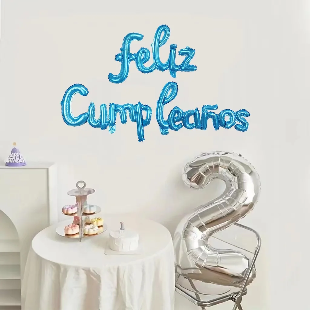 Spanish Lowercase Happy Birthday Alphabet Set Feliz Cumpleanos Spanish Baby Shower Birthday Party Aluminum Film Balloons 1 Set image 2