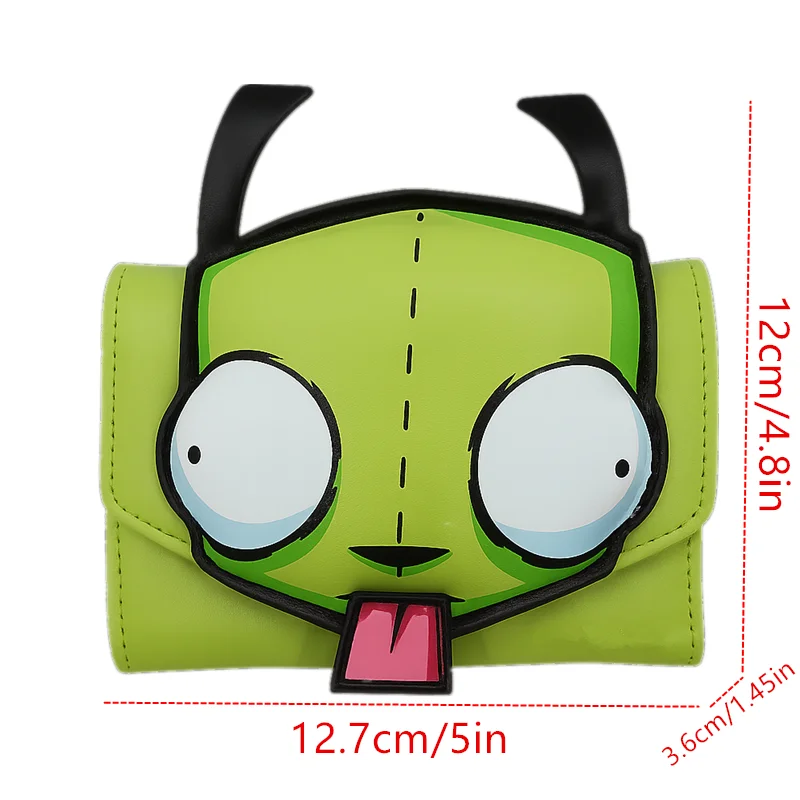 Invader Zim 3D GIR Trifold Wallet,Kawai Cartoon Cute Student Wallet Fashion Card Pocket