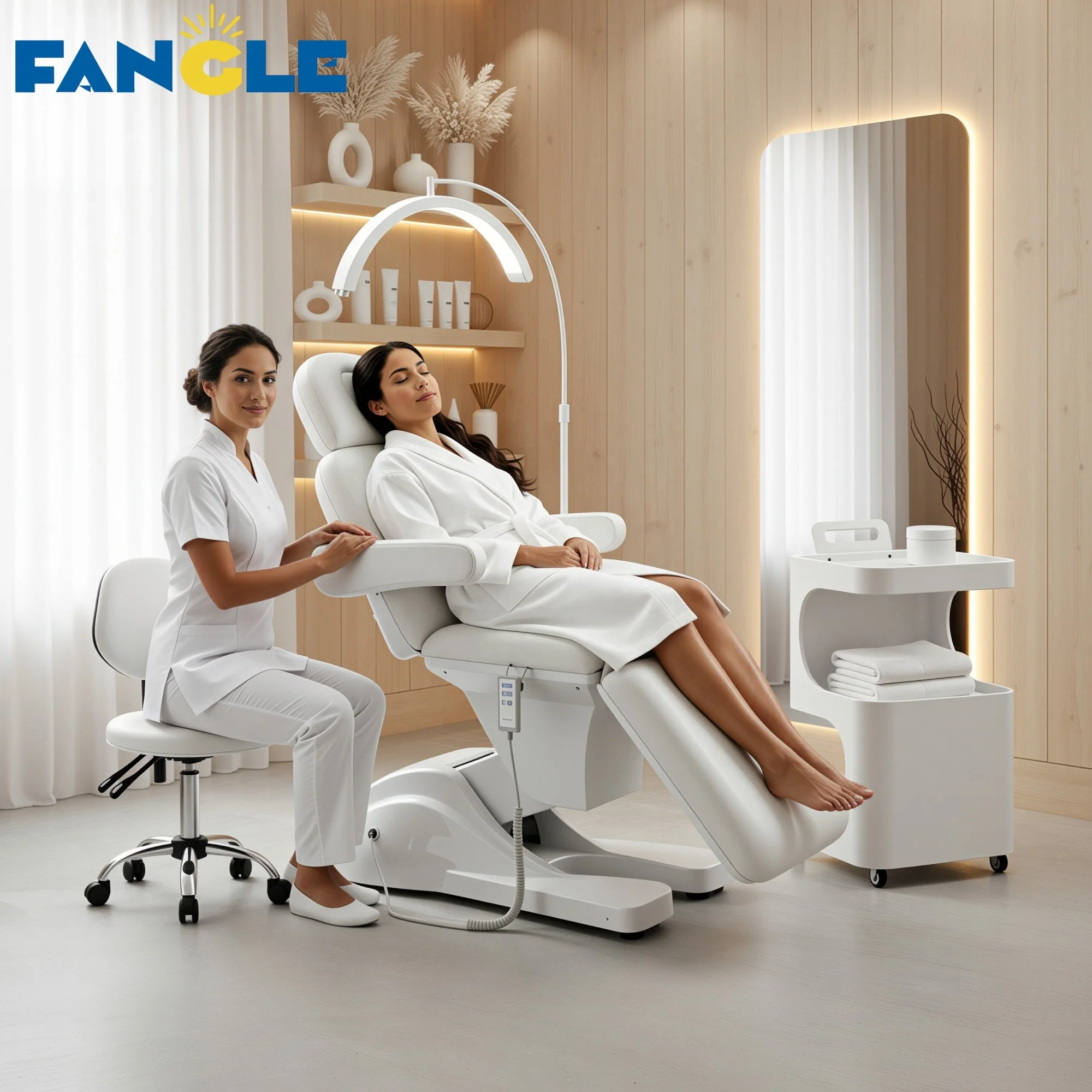 Luxury Blue Injection Chair 3 Motor Facial Bed Salon Station Electric Massage Table Salon Furniture Tattoo Beauty Beds Lash Bed