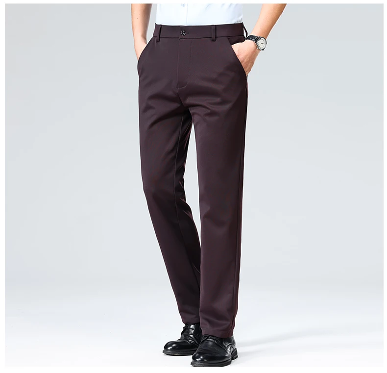 29-42 männer Sommer Dünne Mode Business Casual Anzug Hosen Lange Hosen männer Elastische Gerade Hülse Formale hosen Plus Größe – Detail 25