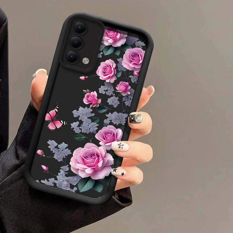 Flor borboleta padrão caso de telefone para oppo a17 a17k a16k a15 a12 a11k a5x a5s a15s a16e a9 a3 pro a3x capa de silicone macio