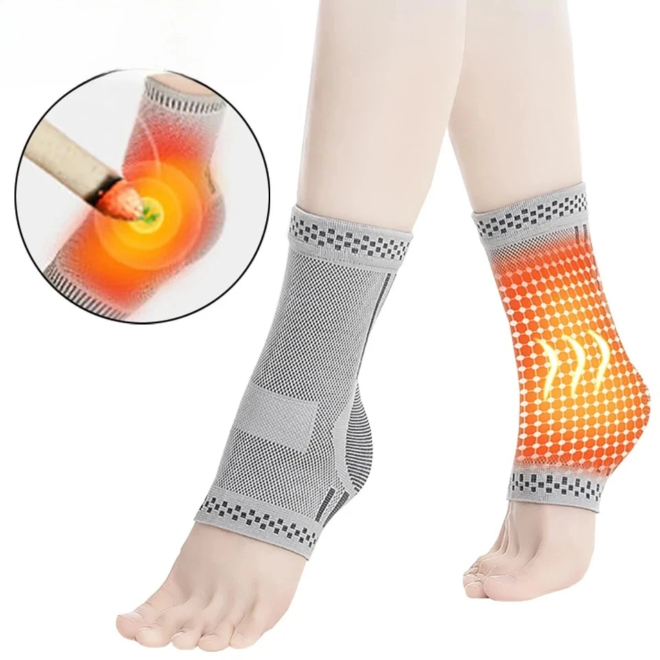 1 قطعة حماية رياضية ذاتية التسخين حماية من الرياح والباردة دعم الكاحل تنفس غطاء عازل للقدم المضغوط
