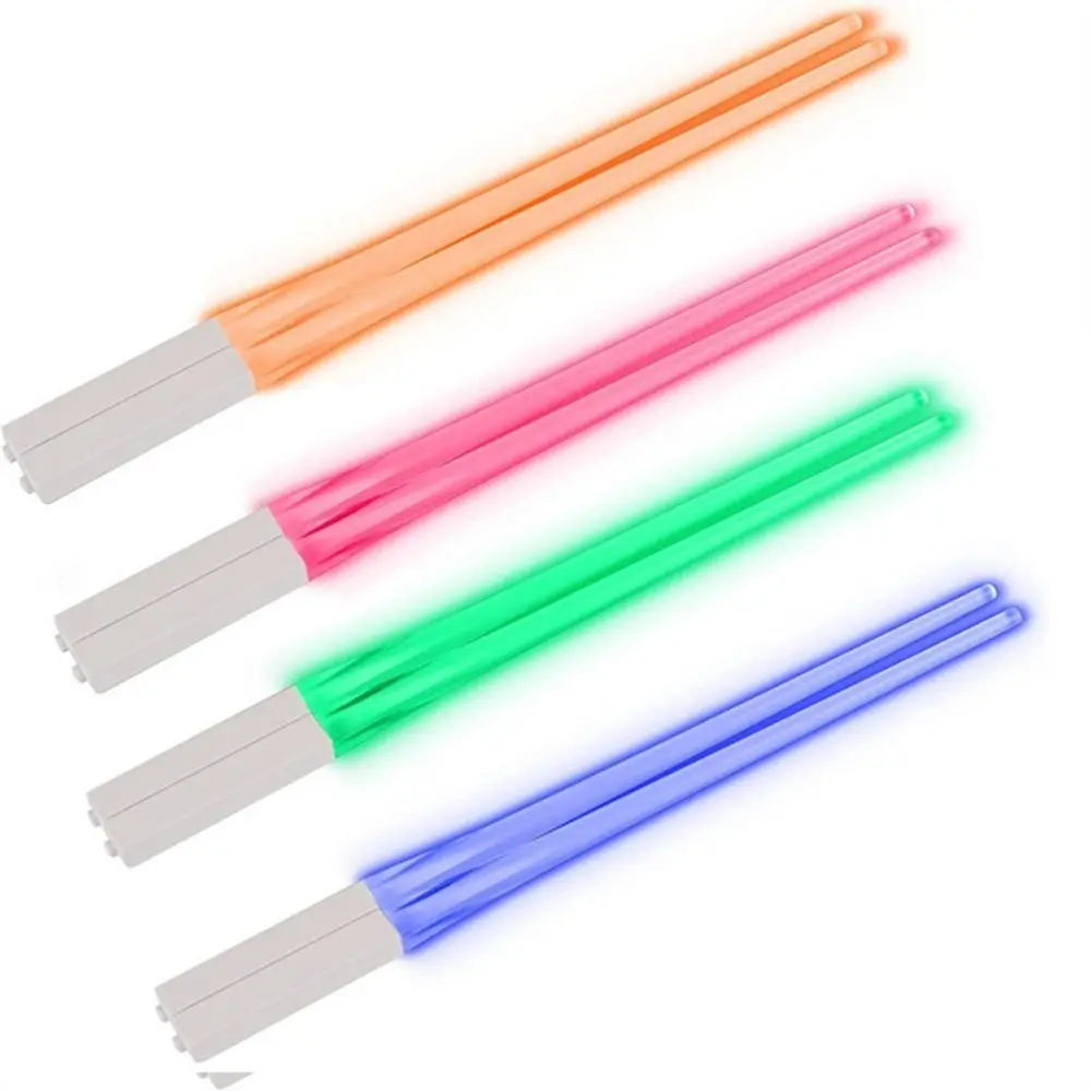 1pair LED Light Up Chopsticks Colorful Bright Glowing Chop Sticks BPA Free Food Safe LightSaber Chopsticks Dinning Room