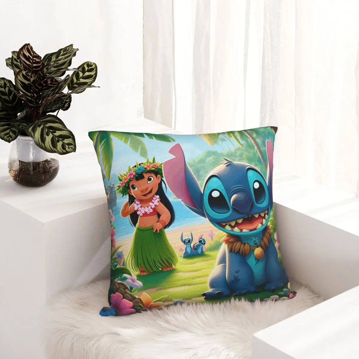 ليلو وستيتش سادات البوليستر السرير سيارة لطيف الكرتون كيس وسادة الإبداعية ديكور المنزل المخدة 40*40 #3