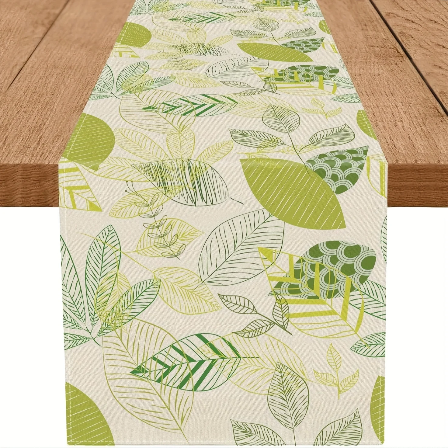 1 Piece Savoy Greenery - Elegant Table Runner with Leaf Design, Suitable for Farmhouse, Indoor, Kitchen, Celebrations, Table Decoration, Restaurant, and Banquet Decoration Supplies
