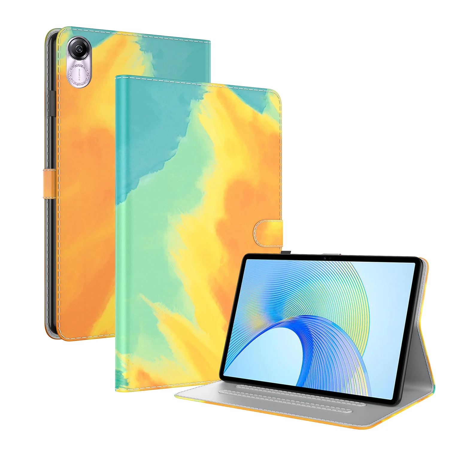 For Honor Pad V8 Pro 12.1 X9 X8 Pro 11.5 Watercolor Leather Case For MatePad SE 10.4 Pro 11 10.8 T10 MediaPad M5 Lite 10 Cover