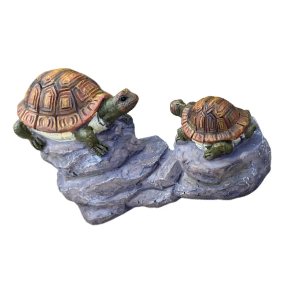 

Resin Turtle Mother and Son Statue Realistic Sea Turtle Decor for Office Desk Aquarium Garden Miniature Landscape Ornament