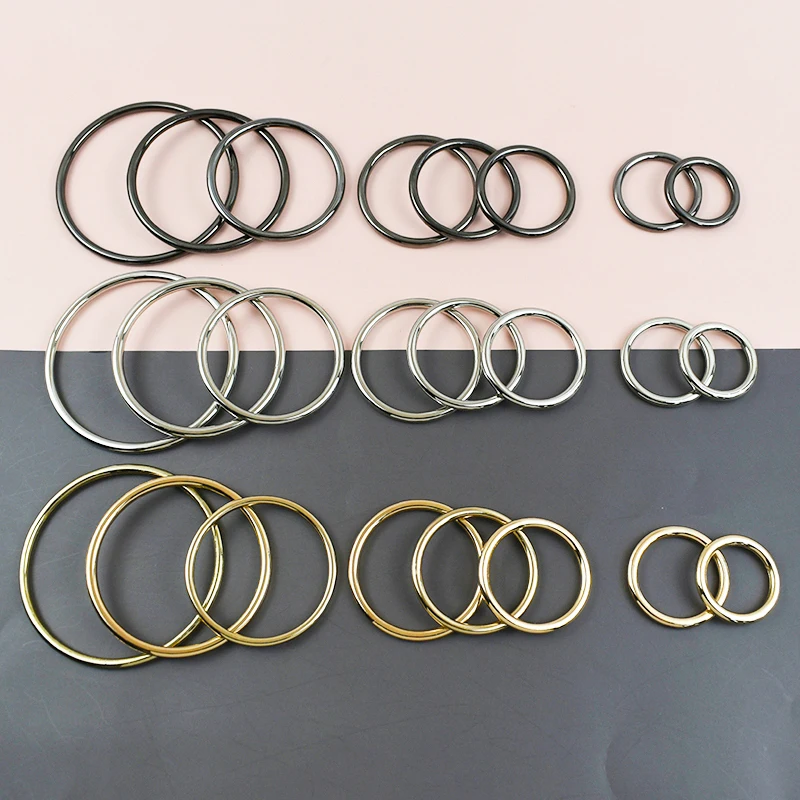 

10Pcs 10-100mm O Ring Metal Buckles Coat Belt Buckle Bag Hanger Rings Connect Hook Webbing Strap Carabiner Clip Loop Hooks