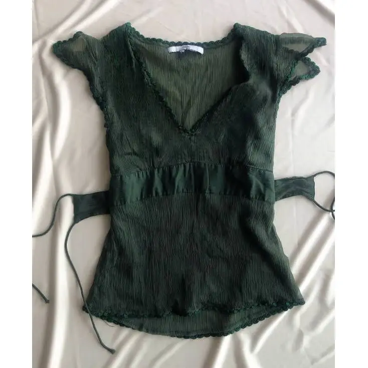 

Vintage T-shirt Y2k V-Neck Slim Short Sleeve Goth Punk 2000s Crop Top Sexy Hot Sweet Streetwear Harajuku Korea Grunge Emo Summer