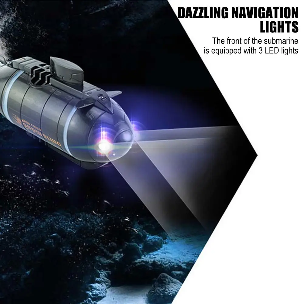 Wireless Remote Control Submarine Toy 6 Way Movement Waterproof Rechargeable Battery for Pool Bath Outdoor Kids Educational J8Y8