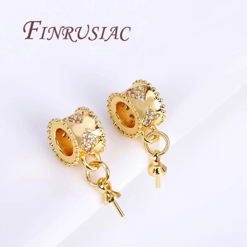 18K Real Gold Plated Pendant Charms with Pearl Pendants Mounting,DIY Necklace Bracelets Accessories,Jewelry Making Supplies