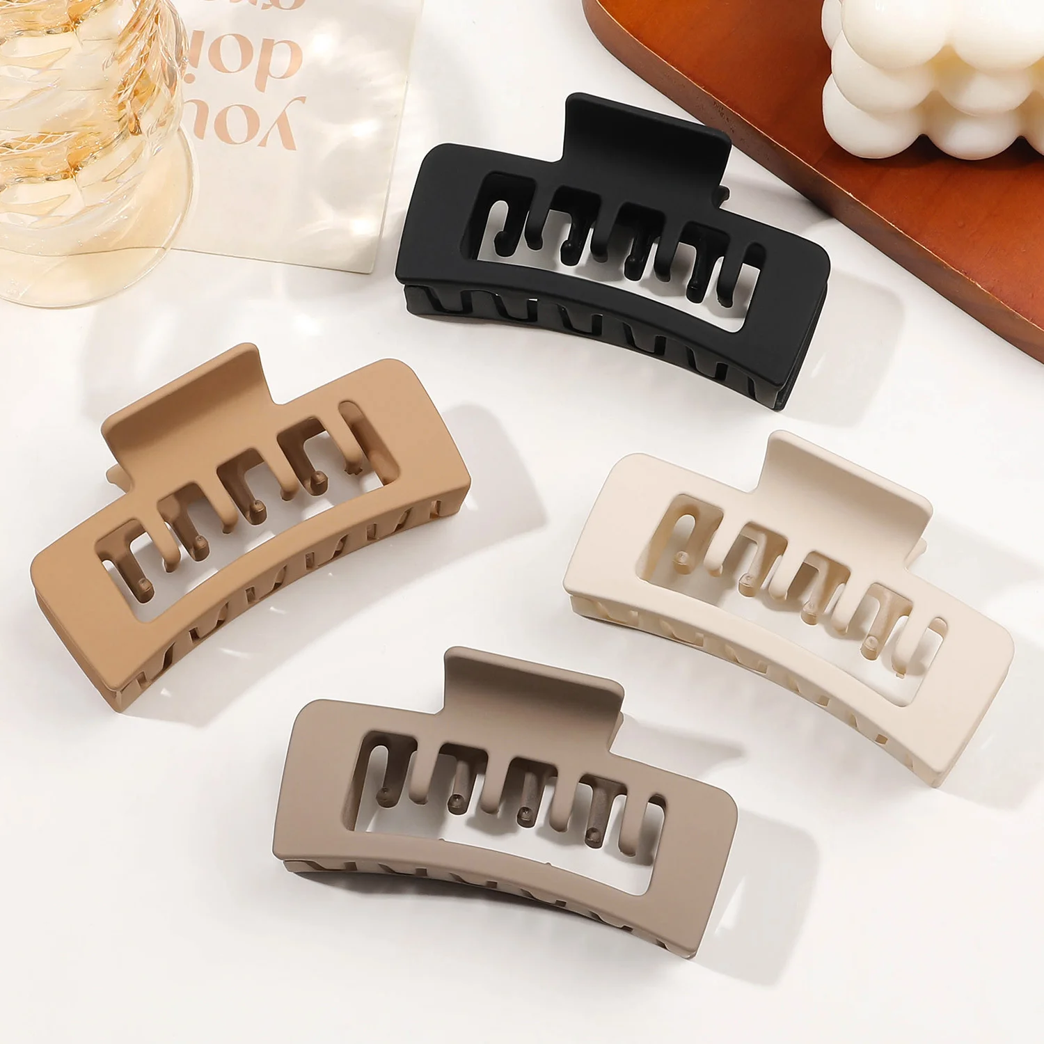 2024 Korean Fashion Double Layer Large Hair Claw Solid Acrylic Hairpin Barrette Hair Clips Crab Headwear Women Hair Accessories