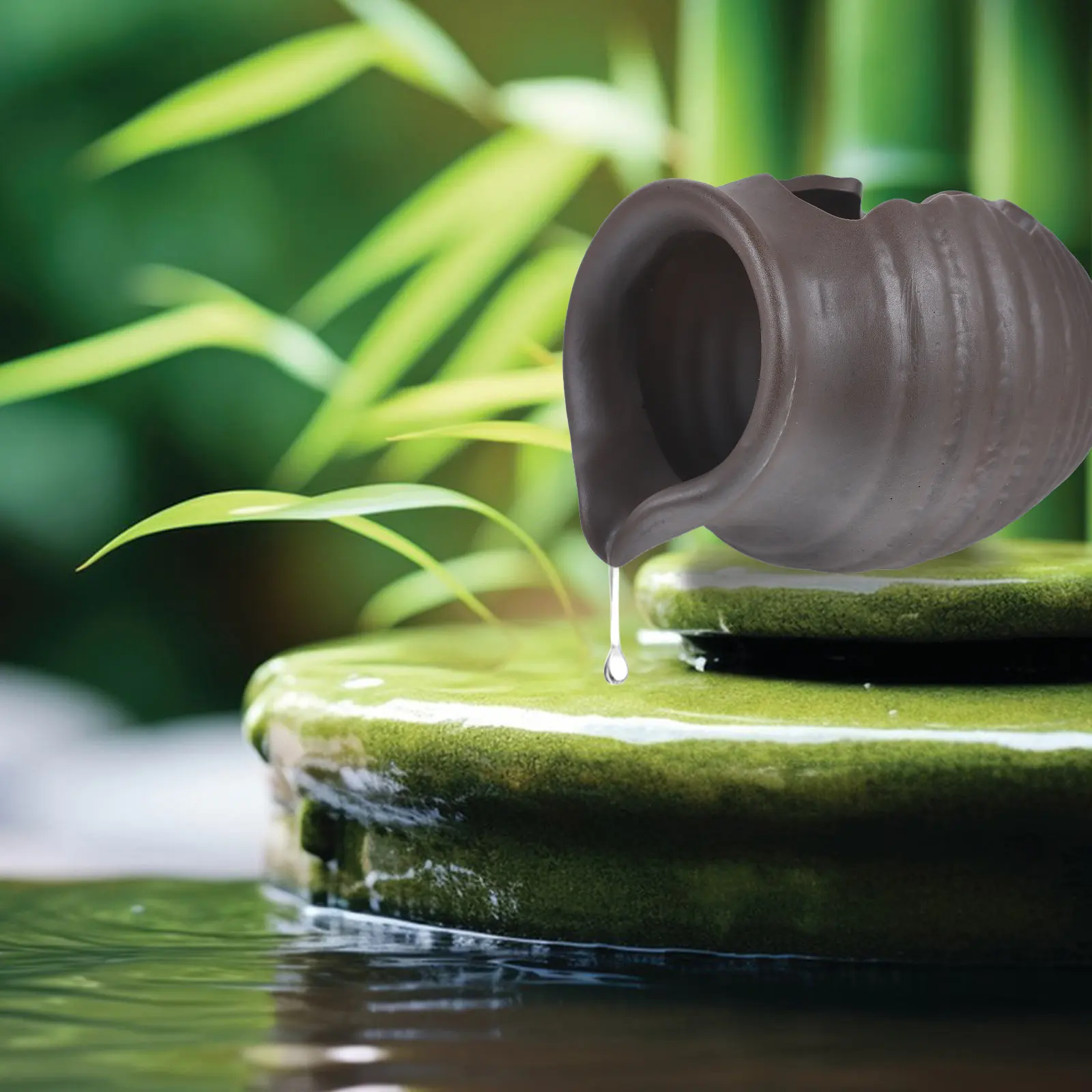 Garden Water Fountain Ceramic Jar Spitter Patio Feature Halloween Christmas Ceramic Jar Decor Ceramic Jar Fountain Decorative