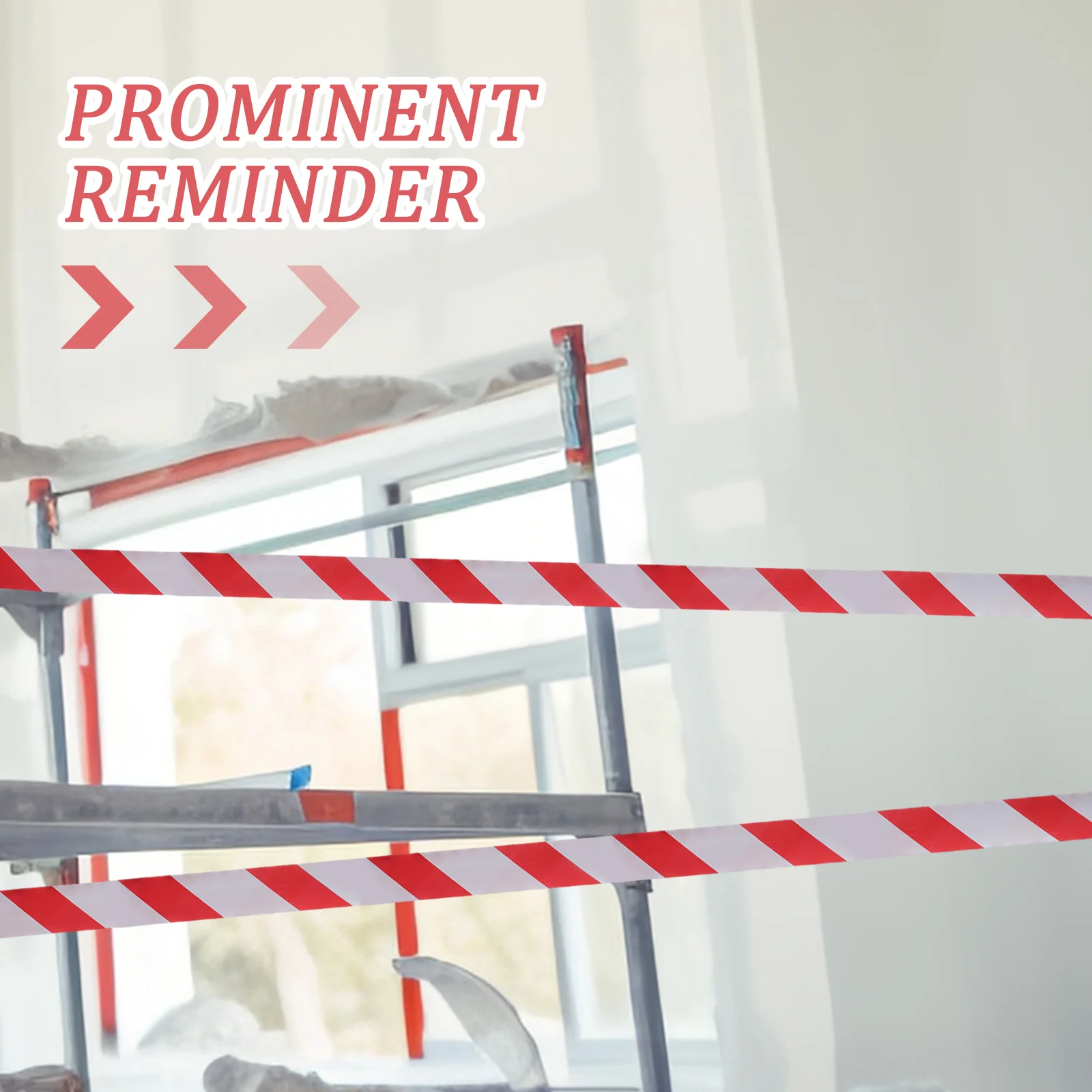 10 قطعة 10 لفات الأحمر الأبيض تحذير شريط الشريط 2.4 سنتيمتر x 50 متر مقاوم للماء الحذر المتراس حاجز السلامة البناء الخطر