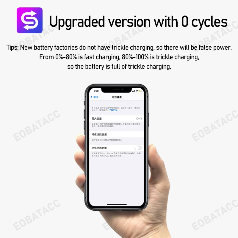 2025 Years EOBATACC 100% New Large capacity Battery For iPhone 8 /iPhone 8 Plus Batteries+Free Tools - Image 2