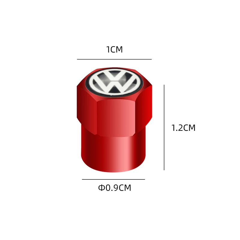 4PCS Car Badge Wheel Tires Valve Caps Metal Tyre Dust Cover For Volkswagen Golf Motion Touran Rline TDI R32 MK4 GTI Jetta Tiguan