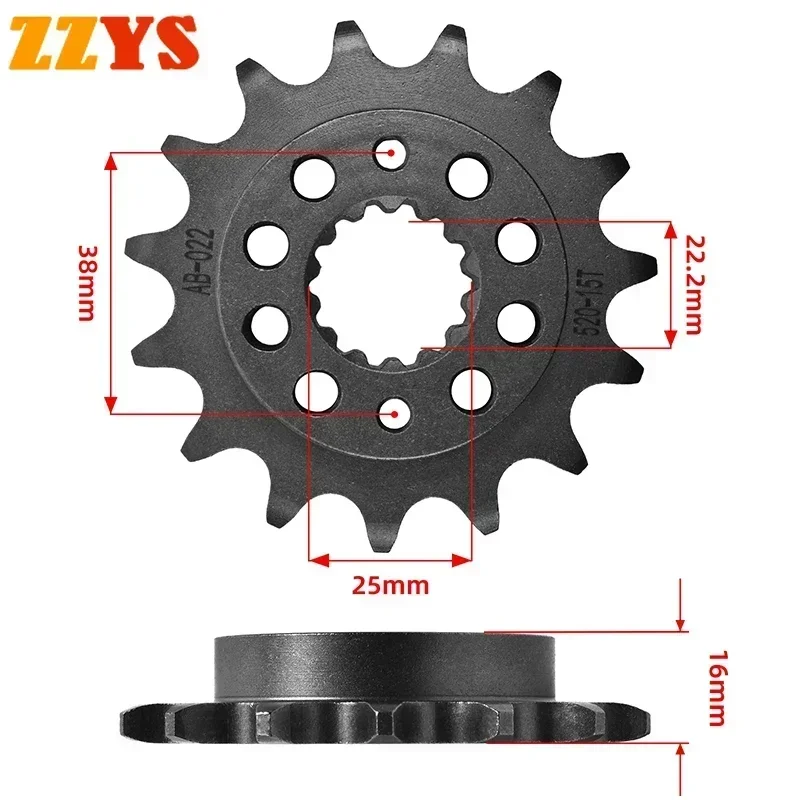 

520 15T 15 Tooth Front Sprocket Gear Staring Wheel Cam For Ducati Road 800 Scrambler Desert Sled 2018 2019 2020 2022 888 Strada