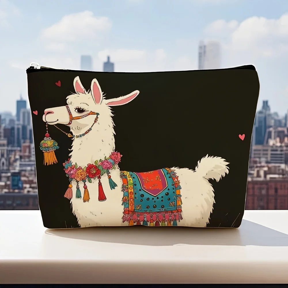 Un sac de maquillage design Alpaca – jolie pochette multifonctionnelle à fermeture éclair, un sac de rangement de bijoux, une petite pochette de rangement à fermeture éclair de voyage parfaite.
