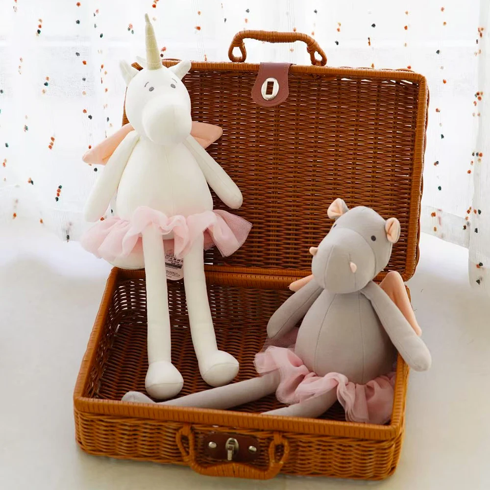 40 cm nijlpaarden knuffels met vleugel lange been schattig eenhoorn speelgoed voor kinderen kindercadeaus