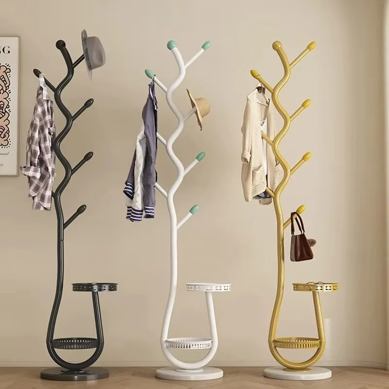 French Style Sintered Stone Single Pole Coat Rack, Portable Drying Stand for Bedroom Living Room