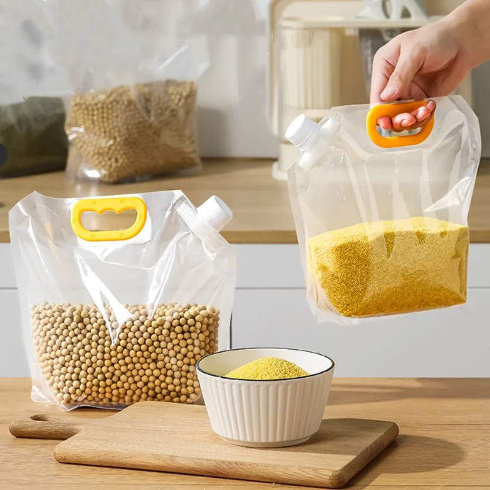 1/3 Grain Storage Bag Portable Insect Proof Moisture Cold Storage Keeping Storage Bag Recyclable Transparent Grain Storage Bags