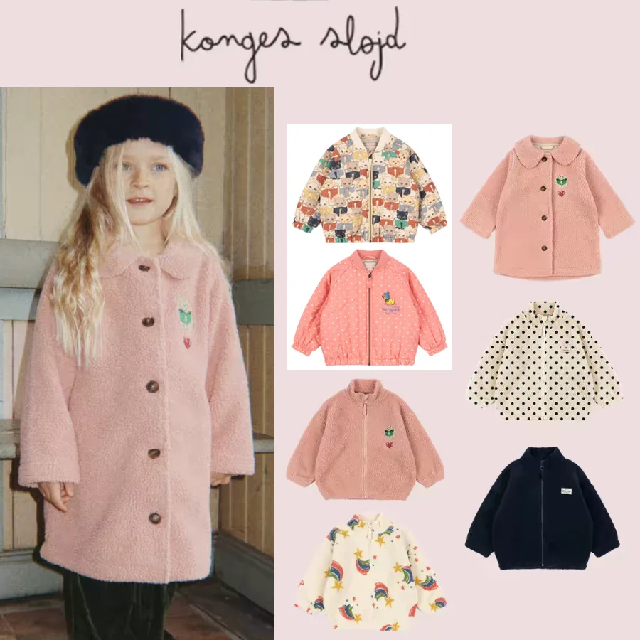Kids Jacket 2026 Winter New Pink Cute Fashion Girls Midi Long Coat Cotton Thickened Warm Kitten Boys Girls Cotton Clothes Coat