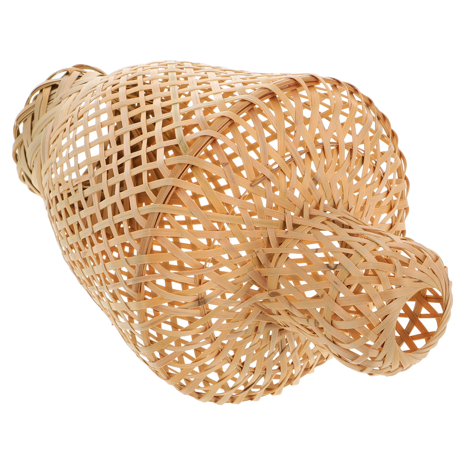 Lantern Shade Vintage Bamboo Light Fixtures Hanging Floral Embossed Lamp Shades Woven Rattan Wicker Pendant Boho Seagrass Jute